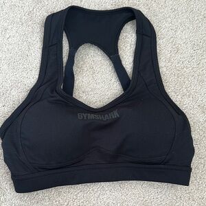 Gymshark Black Sports Bra Racerback Design